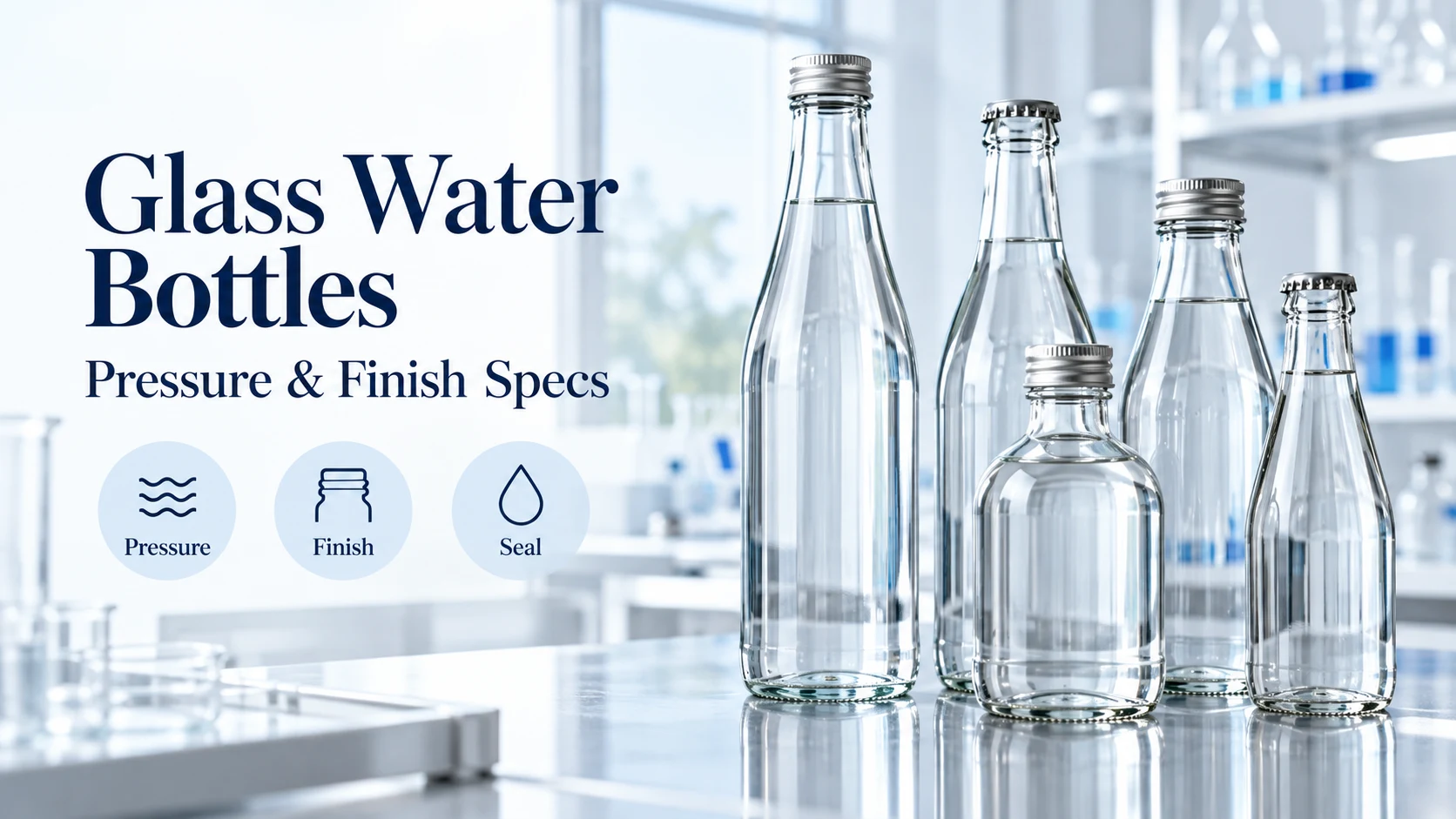 Glass water bottle selection: pressure, finish and seal